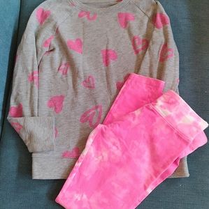 Valentine's Pink Heart Girls outfit size 10 Justice